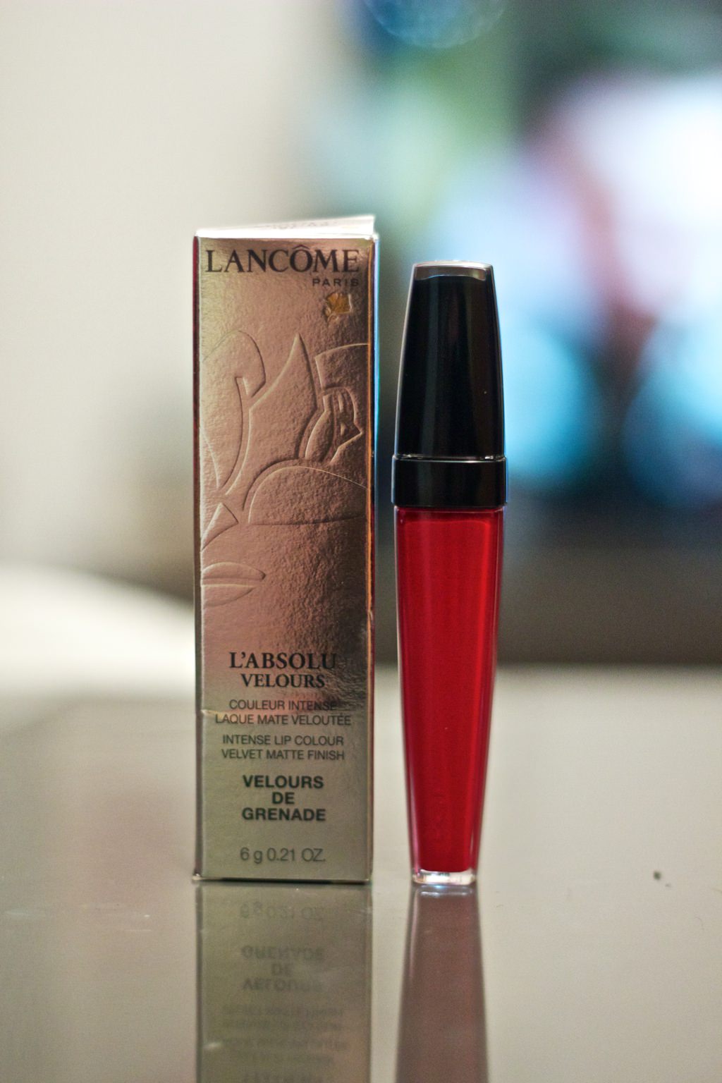 Lancome LAbsolu Velours Bright Red Lip Gloss 001